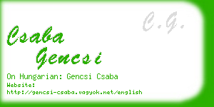 csaba gencsi business card